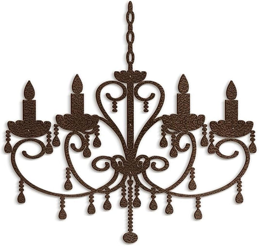 SIGNLEADER Metal Wall Decor Floral Chandelier Candle Minimalist Modern Abstract Wall Sculpture Hangings Home Decoration for Living Room, Bedroom, Bathroom, Kitchen, Outdoor - 30" Bronze