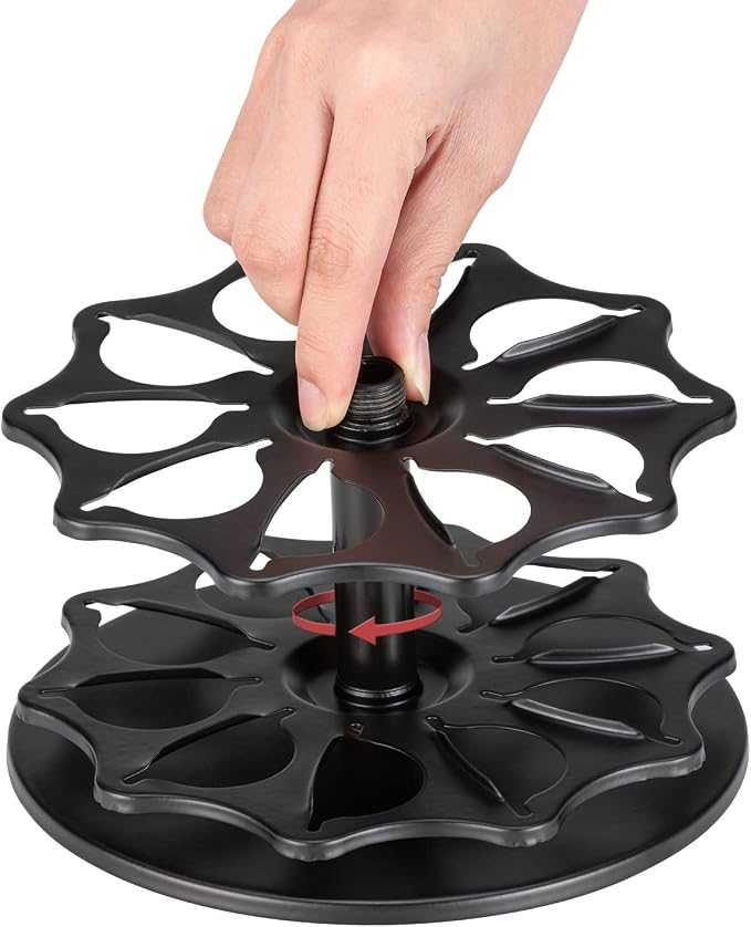 FlagShip 50 Vertuo Pods Carousel Holder Black Coffee Pod Holder 360° Rotating Rack Stand for Vertuoline Pods 5 Tier (50 Pods Capacity)