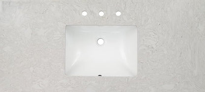 MSI Drifting Fog Vanity Top with Under Mount Rectangle Ceramic Sinks, Engineered Marble Stone, 4" CC Faucet Holes, 49"X22"