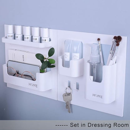 Bright Life Bedside Shelf Bedroom Dorm Room Rack Organizer Storage -Use as Kid Student Wall Shelf to Organize Headphone,Remotes,Glass,Cellphones(Vertical Type/White)