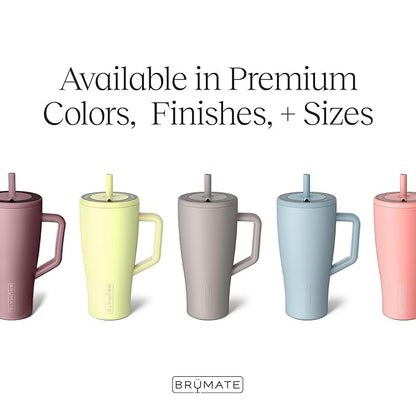 BrüMate Era 30 oz Tumbler with Handle and Straw | 100% Leakproof Insulated Water Bottle Tumbler with Lid and Flexible SoftSip Straw | Made of Stainless Steel | Cup Holder Friendly | 30oz (Cedar)