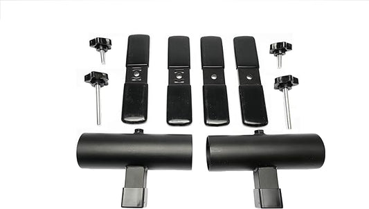| Patio Umbrella Holder | 2 Piece Split Design | Outdoor Umbrella Base and Mount | Attaches to Railing Maximizing Patio Space and Shade