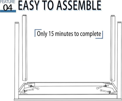 55 Inch Desk - Sturdy Metal Frame Computer Desk, Spacious Office Desk & Writing Desk with Easy Assembly, Durable Workstation for Home Office