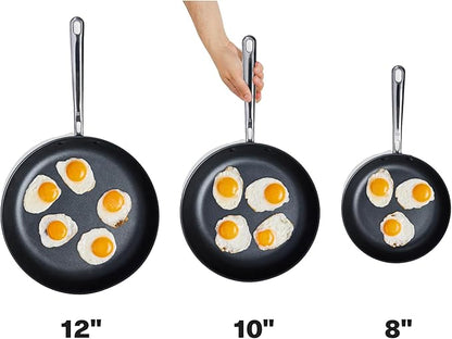 Misen Carbon Nonstick™ Frying Pan – Carbon Steel Pan, Naturally Nonstick No-Coating Surface, Ultra-Durable & Oven-Safe, Induction & Gas Compatible - 8 Inch
