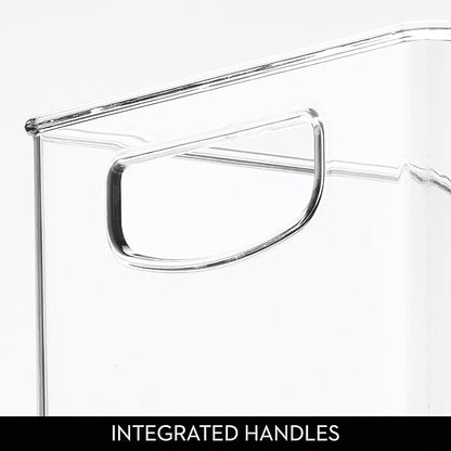 iDesign Stackable Plastic Handle Bin Assortment Set - Storage Organizers for Kitchen, Fridge, Pantry, Home -18 Pack, Clear