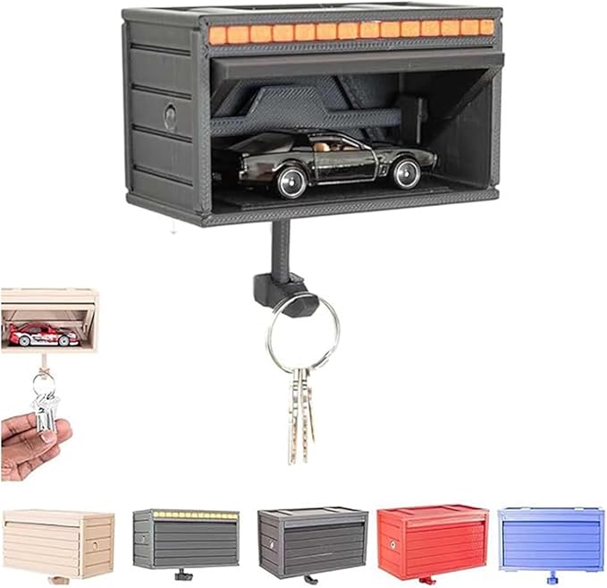 Decorative Car Key Holders - Wall Mounted Garage Key Holders - Wall Mounted Key Storage Boxes - for Entrances, Front Doors, Hallways, Offices (Black)