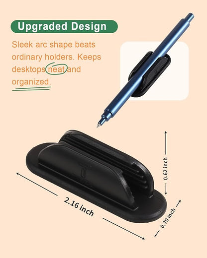 Adhesive Pencil Holders for Desk Set of 20 - Silicone Pen Holder with Upgraded Acrylic Adhesive Pads - Flexible Desk Pencil Holder for Class Office Essentials Accessories, Teacher Supplies