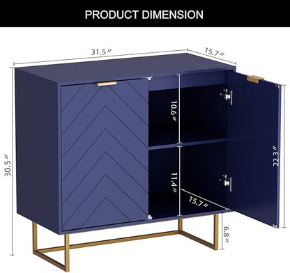 Scurrty Sideboard Cabinet, Buffet Cabinet with Storage Set of 2, Sideboard Storage Cabinet with Adjustable Shelf, Accent Cabinet for Living Room, Kitchen, Navy Blue, 4 Doors
