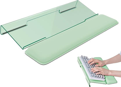 Laborio Computer Keyboard Wrist Rest Stand for Desktop, Keyboard Riser Holder with Wrist Pad for Office Desk, Home, School (Green)
