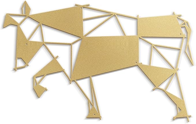 SIGNLEADER Metal Wall Art Decor Stubborn Donkey Modern Abstract Wall Sculpture Hangings Home Decoration for Living Room, Bedroom, Bathroom, Kitchen, Outdoor - 12" Gold