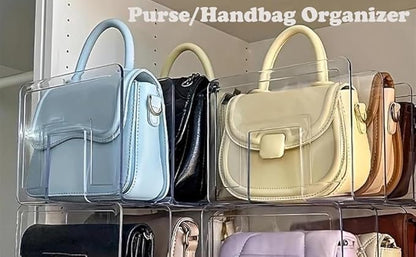 4 Pack Clear Acrylic File Organizer, Purse Organizer, File Sorter Desktop File Folder Organizer for Book, Envelopes, Mail, Document, Notebook, Office Supplies, Handbag