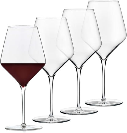 Libbey Signature Red Wine Glasses Set of 4, Seamless 24 Oz Wine Glasses for Cabernet, Merlot, and More, Stemmed Wine Glasses for All Occasions