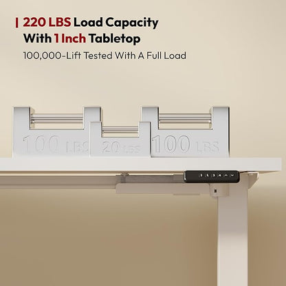 SANODESK L Shaped Electric Standing Desk with Drawer, 63 Inch Ergonomic Adjustable Height Desk with Storage, Corner Desk Sit Stand up Computer Table for Work Office Home, White