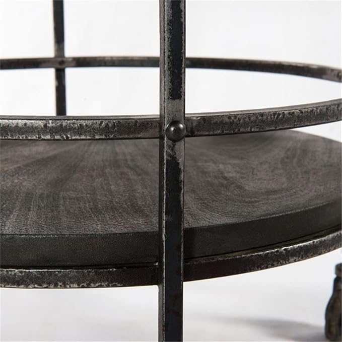 Pemberly Row Bar Cart in Transitional Gray Finish on Solid Wood with Iron Frame