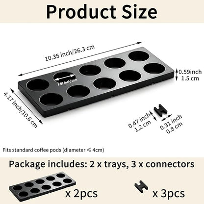 Berglander Coffee Pod Holder Drawer 20 K Cup, Coffee Capsule Organizer for Drawer, Plastic Coffee Pod Storage Organizer for Kitchen Drawer Holders for Nespresso for Kitchen