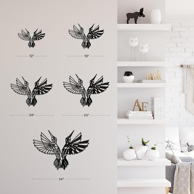 SIGNLEADER Metal Wall Art Decor Birds Dance Modern Abstract Wall Sculpture Hangings Home Decoration for Living Room, Bedroom, Bathroom, Kitchen, Outdoor - 30" Black