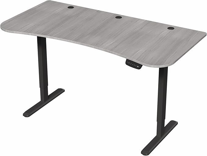 VIVO Electric 63 x 32 in Standing Desk, Touch Screen Adjustment, 220 lb Frame Support, 2E Series, Dark Gray Top Black Frame, DESK-KIT-2EBG