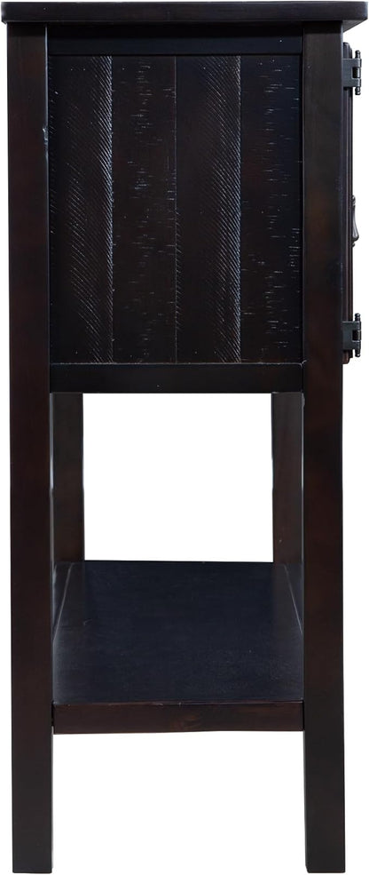 LKTART Solid Wood Farmhouse Console Table,Sofa Table with Storage Drawers and Shelves,Entryway Table for Entry Hallway Foyer Sofa Side Table,Easy Assembled(48" Espresso)