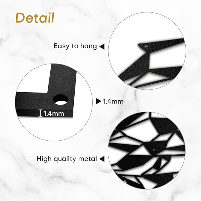 SIGNLEADER Metal Wall Art Decor Galloping Cheetah Modern Abstract Wall Sculpture Hangings Home Decoration for Living Room, Bedroom, Bathroom, Kitchen, Outdoor - 24" Black