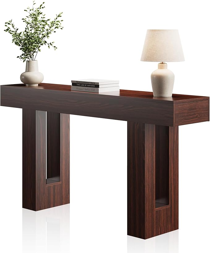 63 Inches Long Console Table for Entryway with Drawers, Wooden Sofa Table Behind Couch, Entry Table for Living Room, Foyer, Hallway, Walnut