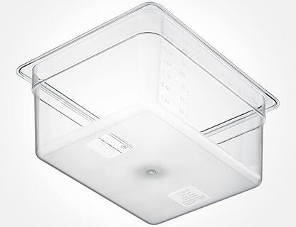CURTA 6 Pack NSF Food Pans, Half Size 6 Inch Deep, Commercial Polycarbonate Plastic Clear Freezer-Safe