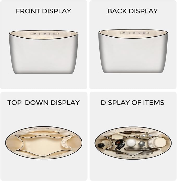 GIVLEFLY Purse Organizer Insert Fit for Saint Louis GM Tote Bag Organizer Insert with Cup Holder, Light Weight Purse Dividers for Inside Purse with Built-In Zipper Pocket (Beige Lining,Extra Large)