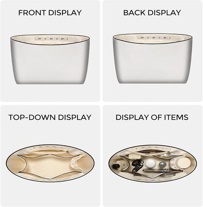 GIVLEFLY Purse Organizer Insert Fit for Saint Louis GM Tote Bag Organizer Insert with Cup Holder, Light Weight Purse Dividers for Inside Purse with Built-In Zipper Pocket (Beige Lining,Extra Large)