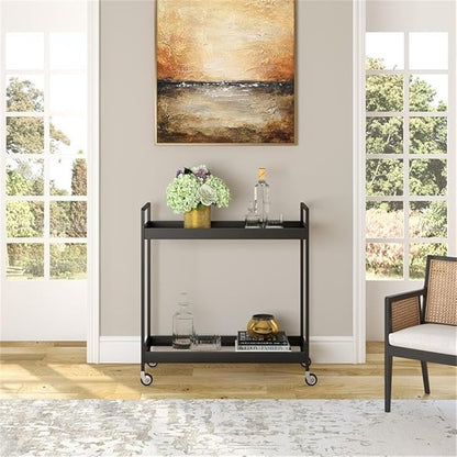 Cooper 33'' Wide Rectangular Bar Cart in Blackened Bronze