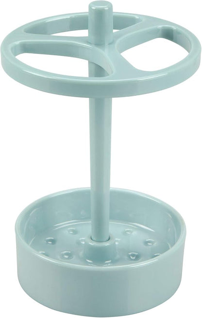 iDesign Franklin BPA-Free Plastic XL Toothbrush Stand, 3.75" x 3.75" x 5.75", Aqua
