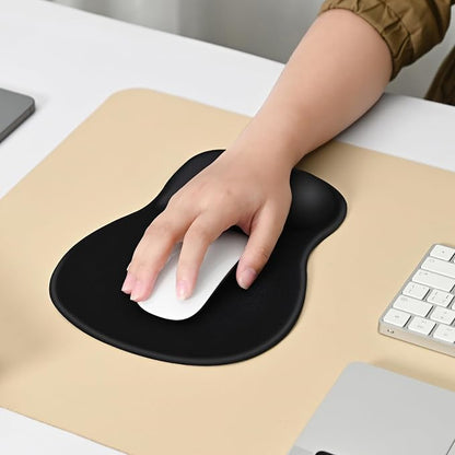 EooCoo Ergonomic Mouse Pad with Gel Wrist Rest Support, Middle Concave Design for Natural Wrist Alignment, Non-Slip Base Mousepad for Laptop, Computer, Office Desk Accessories, Carpal Tunnel Syndrome