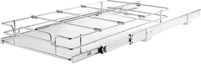 VEVOR 15.5" Wx21 Dx3.5 H Pull Out Cabinet Organizer, Heavy Duty Slide Out Pantry Shelves, Chrome-Plated Steel Roll Out Drawers, Storage for Home Under Sink, 17" Wx22 Dx7 H Install Size for Cabinet