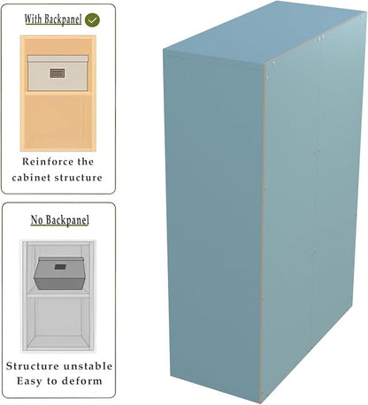 OSCHF 6-Cube Storage Shelf Bookcase - Wooden 3-Tier Floor Standing Open Bookshelf for Home and Office, Display Cabinet, Light Blue