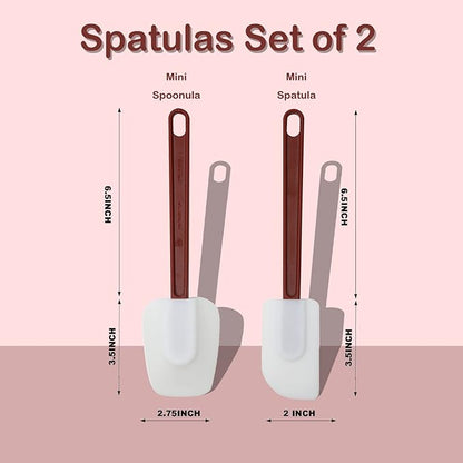 MYTASUY 10 INCH Silicone Spatulas Heat Resistant Heavy Duty Rubber Spatulas Commercial Spatulas Set for Kitchen Use Silicone Cooking Utensils Sets of 2