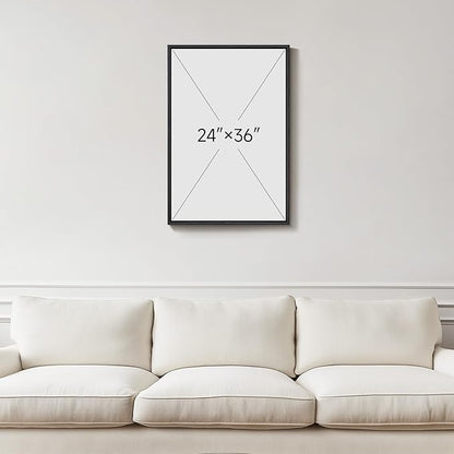 Framed Neutral Black and White Abstract Wall Art, Large Modern Canvas Prints Paintings Artwork for Walls, Minimalist Neutral Canvas Pictures for Living Room Dining Bedroom Hallway Wall Decor 24x36 In