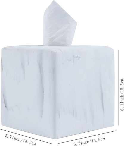 Hymmah Modern Square Tissue Box Cover Holder,Bathroom Accessories Decor Unique Design Tissue Box Cover for Bathroom Vanity Counter Tops Also Great for Bedrooms and Living Rooms