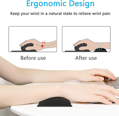 Dapesuom Mouse Wrist Rest, Ergonomic Memory Foam Mouse Wrist for Computer Desk Mats Support, PU Leather Hand Rest Pad Cushion for Gaming, Laptop, Men, Women, Pain Relief & Easy Typing, Black