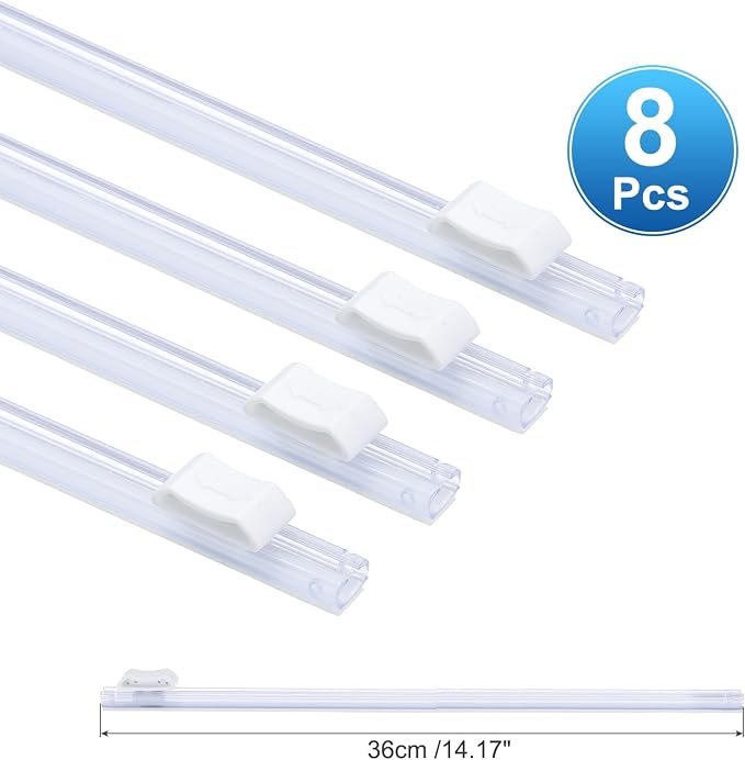 PATIKIL 8pcs Plastic Wrap Cutter, 14in Plastic Wrap Slide Cutter Self Adhesive, White