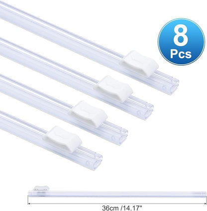 PATIKIL 8pcs Plastic Wrap Cutter, 14in Plastic Wrap Slide Cutter Self Adhesive, White