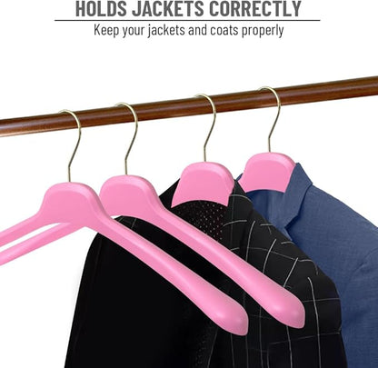 All Hung Up Hangers Plastic Coat Hangers, Clothes Hangers (Pink, 12pk)