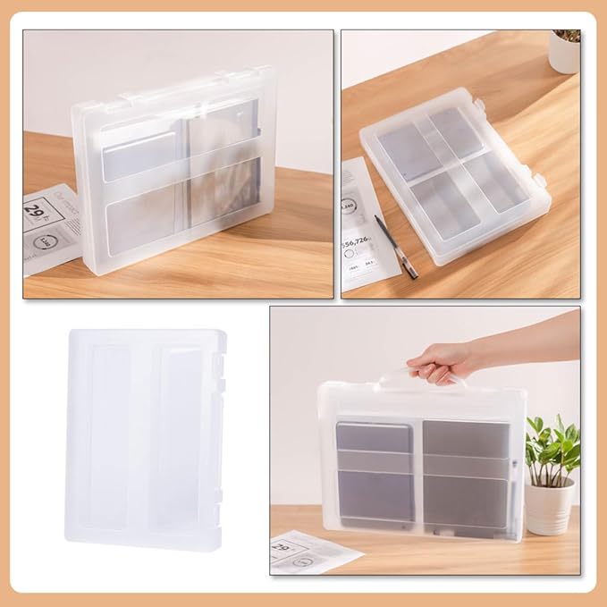 Hemoton Portable Multi-function Document Organizer Box with Buckle Lock Transparent Household File Case for Office and Home Storage Project File Holder for Papers and Magazines
