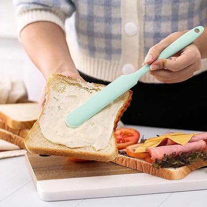 5Pcs Silicone Spatula Set Heat Resistant Cake Cream Butter Spatulas Mixing Batter Scraper Non-Stick Flexible Baking Cooking Tool BPA-Free Multicolor Set of (5colors)