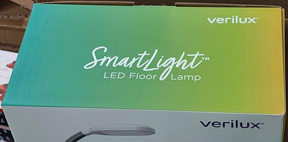 Verilux SmartLight Full Spectrum LED Modern Floor Lamp with Adjustable Brightness, Flexible Gooseneck and Easy Controls - Reduces Eye Strain and Fatigue - Ideal for Reading, Artists, Craft (White)