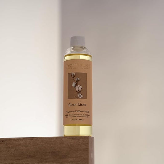 Cocorrína Reed Diffuser Refill - Clean Linen 6.7 oz. Scented Oil for Reed Diffuser Home Fragrance for Bedroom, Bathroom Home Decor