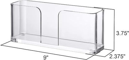 Amazing Abby Acrylic Guest Towel Napkin Holder (8.5"x4.5"), Plastic Napkin Dispenser with Non-Slip Pads, Clear Napkin Stand, Great for Kitchen Counter, Dining Table, Bathroom Vanity, and More