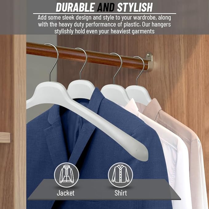 All Hung Up Hangers Plastic Coat Hangers, Clothes Hangers (White, 100pk)