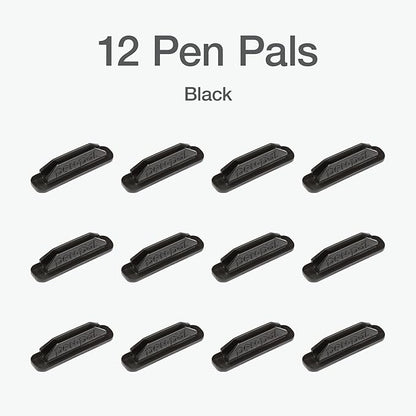 Tops Pen Pal Pen Holders, Flexible Pen Holder, Writing Tool Organizer, Office and Teacher Supplies, Sticks to Clipboards, Black, 12 Pack (1009286)