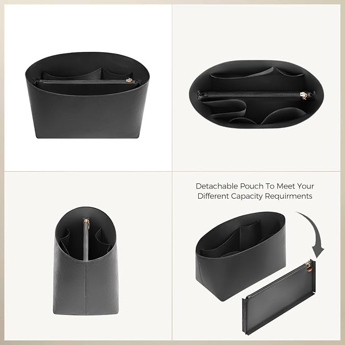 ZTUJO Purse Organizer Insert For Handbags For Le Pliage, Ultra-light Waterproof DupontPaper Upgraded Purse Organizer Insert (Black, Small)