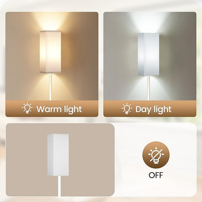 64.6" Floor Lamp, Pole with Foot Switch, Modern Standing Lamp Lampshade, Minimalist Freestanding Lamp (Bulb Not Included), for Living Room, Bedroom Office ETL Listed, White WCW07LD05