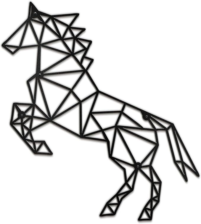 SIGNLEADER Metal Wall Art Decor Non-Stop Horse Modern Abstract Wall Sculpture Hangings Home Decoration for Living Room, Bedroom, Bathroom, Kitchen, Outdoor - 36" Black