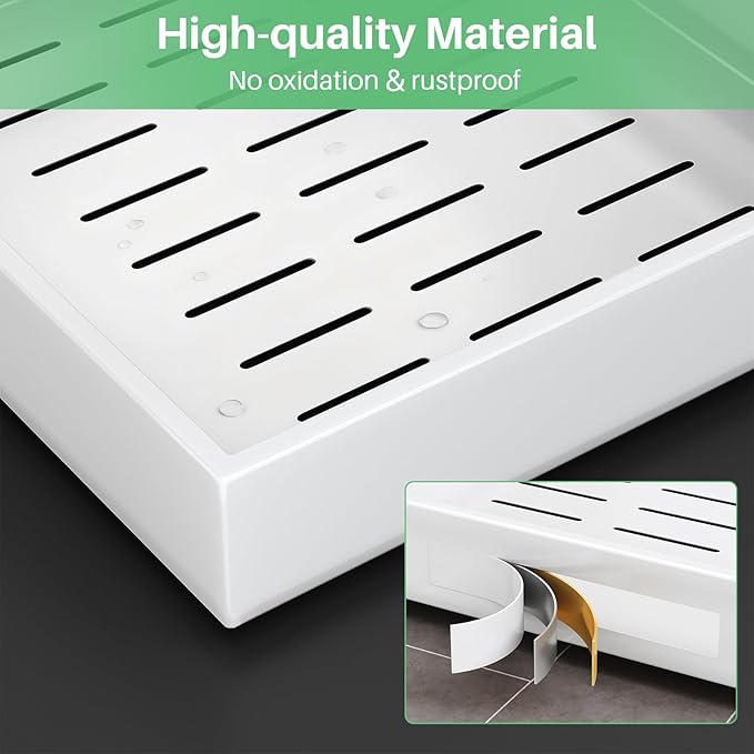 Pull Out Cabinet Organizer with Nano Adhesive, Heavy Duty Full-Extension Slide-Out Drawer for Kitchen Cabinet Organizers and Storage, No Drill Roll out Pantry Shelf, 15.8"W x 16.9"D x 3.1"H , White